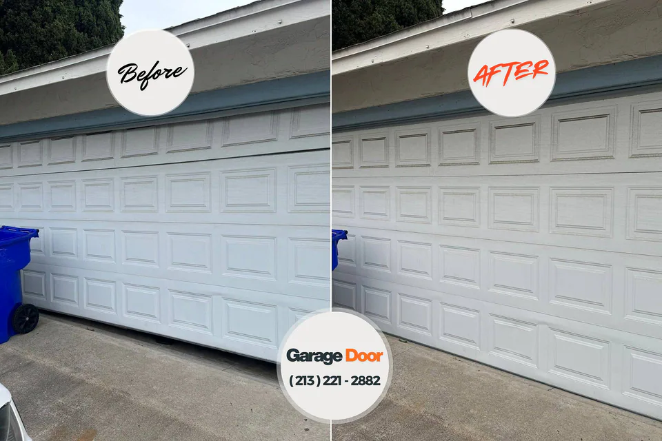 Before and after: garage door repair Dorris, CA
